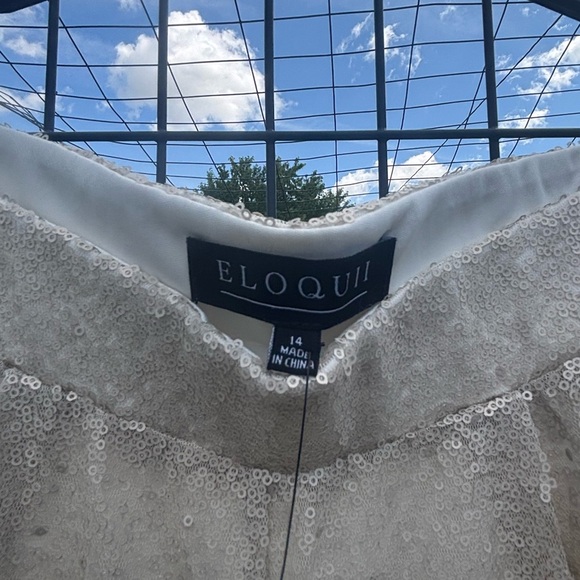 NWT Eloquii Ladies Size 14 Ivory Sequined Pleated Front Pants 36 waist - Picture 5 of 9